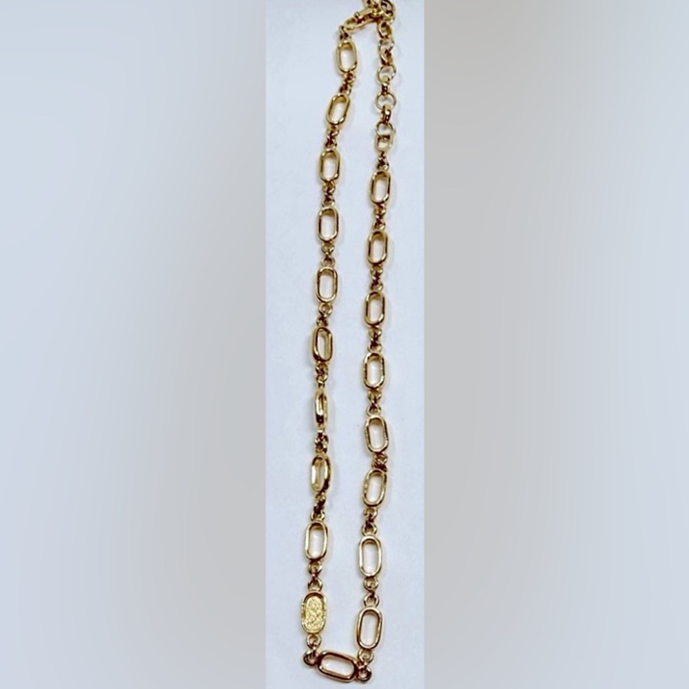 Dior Vintage Rare 18K Gold Plated CD Logo Chain Link Necklace 16in Authentic - Picture 11 of 11